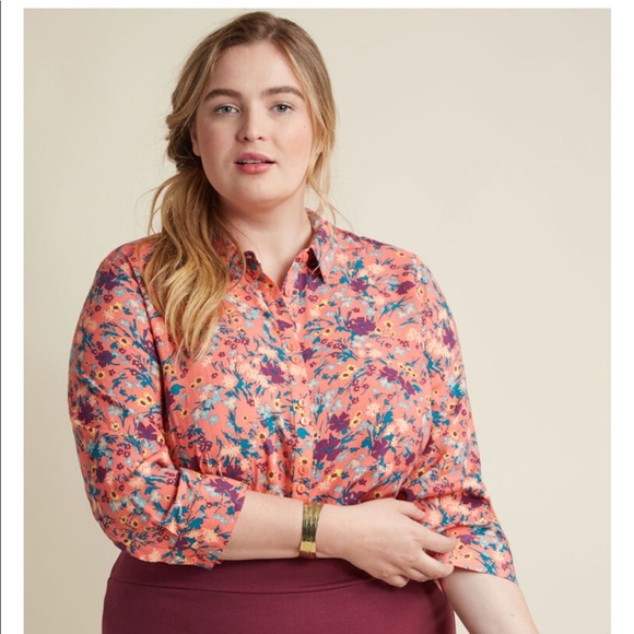 ModCloth Sunny Spirit Button Up Top - Picture 1 of 5